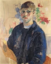 Autorretrato con blusa azul - Autorretrato con blusa azul, de Wouters, Rik (1882-1916). óleo sobre lienzo