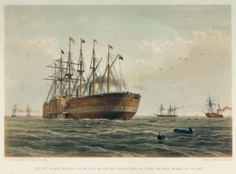 El "Great Eastern" en marcha, c.1860 (litografía coloreada)