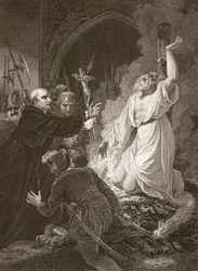 El martirio del arzobispo Cranmer, grabado por W. Bromley, ilustración de "The History of England" de David Hume, publicado por R. Bowyer, Londres