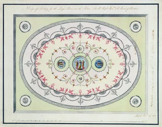 Diseño para el techo en la Sala de Damas, Headfort House, 1772