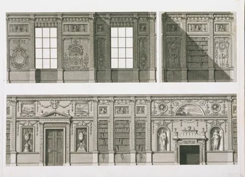 Elevación de la biblioteca en Syon House, c.1760-69