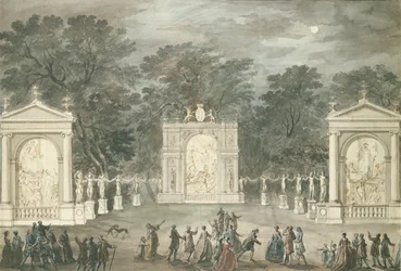 Las iluminaciones de Buckingham House por el cumpleaños del rey Jorge III, 4 de junio de 1783
