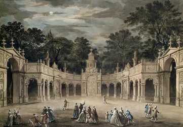 Las iluminaciones de Buckingham House por el cumpleaños del rey Jorge III, 4 de junio de 1783