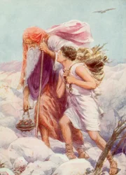 La obediencia de Abraham (litografía en color)