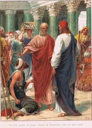 Ilustración de "Bible Stories" de Ernest Nister, c.1910 (litografía en color)
