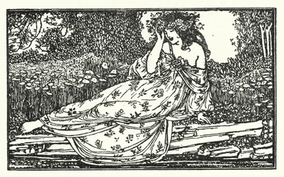 Ilustración para Poemas de John Keats: Fragmento de una Oda a Maia (litografía)