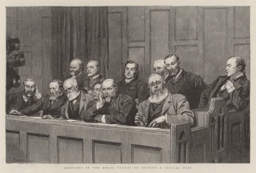 Bocetos en los Tribunales Reales de Justicia, un Jurado Especial