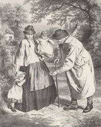 El niño tímido (grabado)