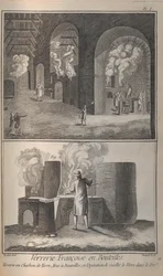 Fabricación de Vidrio. De la Encyclopédie de Denis Diderot y Jean Le Rond d