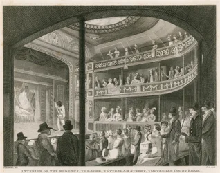 Interior del Teatro Regency, Tottenham Street, Tottenham Court Road, Londres