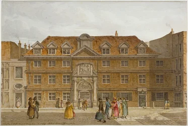 Vista de Blackwell Hall en King Street, Ciudad de Londres, 1819