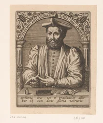 Retrato de Guillaume Philandrier Guilelmus Philander Castili oneus architectus (título sobre el objeto) Serie de retratos de eruditos de los siglos XV y XVI (título de la serie)
