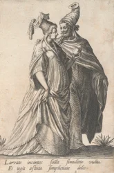 Pareja paseando, de las Mascaradas