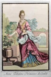 Ana Palatina, Princesa de Condé (Anne de Baviere) (1648-1723) - grabado por Robert Bonnart