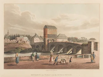 Entrada a Hanau sobre el puente Kinzig, 1814