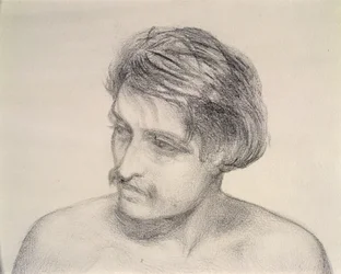 Estudio de la cabeza de un hombre (lápiz sobre papel)