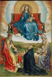 Madonna en la gloria con donante y los santos Pedro y Agustín