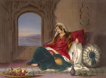 Dama de rango de Kandahar, fumando, 1848