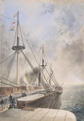 Vista desde la caja de paletas de babor en la cubierta del Great Eastern, 1865-66