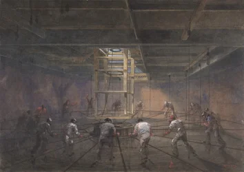 Vista del interior de uno de los tanques a bordo del Great Eastern, 1865-66