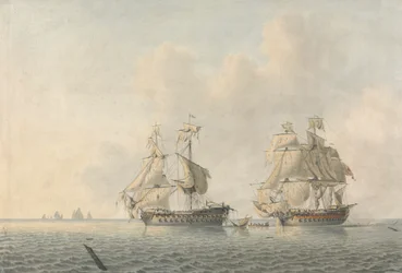 Un hombre de guerra inglés toma posesión de un barco
