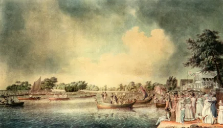 Una competencia de remo en Richmond, 1793
