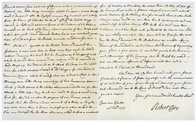 Carta de Robert Clive a Thomas Pelham-Holles, 23 de febrero de 1757