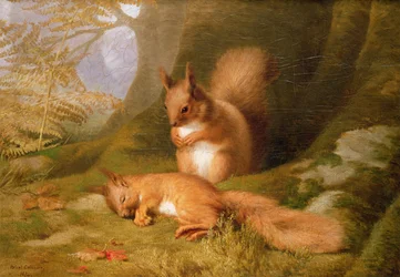 Ardillas en un Bosque, 1874