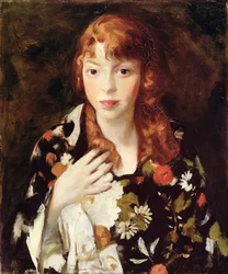Edna Smith en un envoltorio japonés, c.1915 (óleo sobre lienzo)