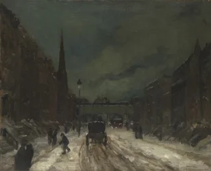 Escena callejera con nieve (57th Street, NYC.), 1902