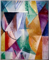Una ventana o diseño para tres ventanas. Pintura de Robert Delaunay (1885-1941)
