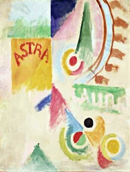 Fútbol. Equipo de Cardiff - Pintura de Robert Delaunay (1885-1941), Óleo sobre papel 1916