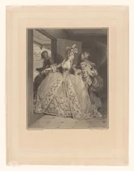 La despedida (Les Adieux) Despedida en un palco Los adioses Grabados de vestuario de finales del siglo XVIII (título de la serie) Monument du Costume Physique et Moral de la fin du Dix-huitième siècle (título de la serie)