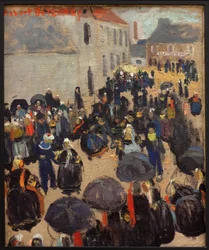 La fiesta en el campo. Pintura de Robert Delaunay (1885-1941), óleo sobre lienzo