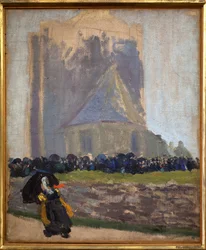 La torre cuadrada de Saint Guenole. Pintura de Robert Delaunay (1885-1941). Óleo sobre lienzo, hacia 1905. Museo de Bellas Artes de Brest.