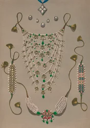 Broches de colgante cruz y pendientes, Conjunto de adornos indios, 1863