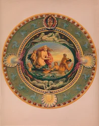 Plato en loza de mayólica, 1863