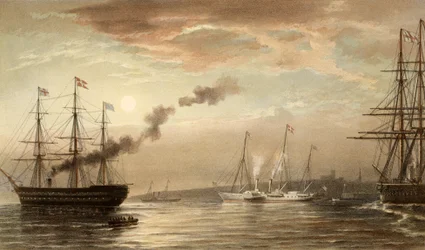 El Royal Yacht frente a Margate, 5 de marzo de 1863 (cromolito)
