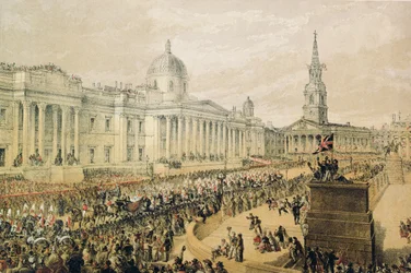 Cortejo nupcial de Eduardo Príncipe de Gales y la Princesa Alexandra en Trafalgar Square
