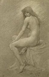 Estudio para Lilith, c.1900 (tiza sobre papel)