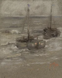 Barcos de pesca anclados