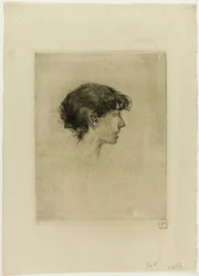 Cabeza de niña, Perfil