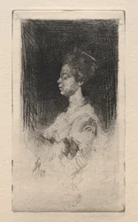 Cabeza de perfil de una niña japonesa, 1879