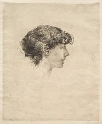 Perfil de una chica, 1800s