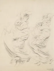 Boceto de drapeado posiblemente para mural Moods to Music, 1893-95