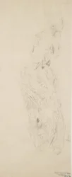 Boceto de mujer con vestido de flores, posiblemente para mural Moods to Music, 1893-98