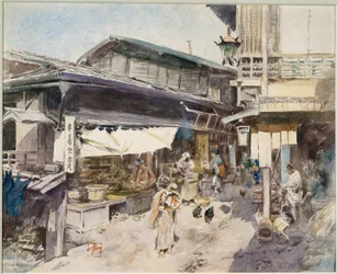 Escena callejera en Ikaho, Japón