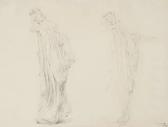 Estudio de dos figuras femeninas para mural Moods to Music, 1893-95