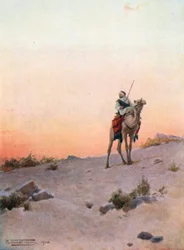 Un explorador del desierto (litografía en color)