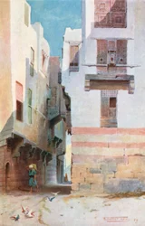 Una calle de Bulak (litografía en color)